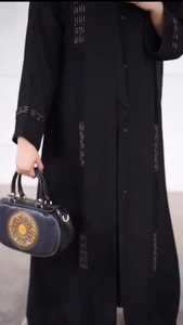 Premium mujeres elegante modesto Zardozi bordado transpirable Abayas-Dubai vestidos formales tradicionales trabajo hecho a mano Premium trabajo hecho a mano - Product Image 2