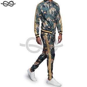 Personalizado Sweatsuit Cut Raw Hem Edge Chaquetas Pantalones Puff Print Chándal Pantalones Hombres Dos Piezas Jogger Chándal Conjuntos - Product Image 2