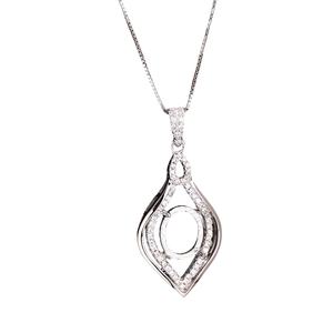 Sólido 925 plata esterlina 9x11mm Oval Semi montaje colgante Oval en blanco Base piedra ajuste fino hecho a mano joyería recuerdo componente - Product Image 1