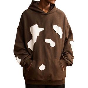 เสื้อมีฮู้ดหนาแบบสวมหัวล้างกรดเสื้อมีฮู้ดและกางเกงขายาวปักลาย - Product Image 1