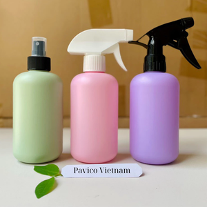 ขวดพลาสติก PET ทรงกลมเปล่าสำหรับเครื่องสำอางขนาด200มล. 300มล. 500มล. สำหรับแชมพูโลชั่นครีมเจลอาบน้ำผลิตในเวียดนาม - Product Image 1