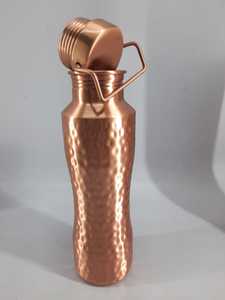 Elegant Classic Design Eco-Friendly Copper Ayurvedic Hammered Water <b>Bottle</b> with Customizable Logo and Shape - Product Image 2