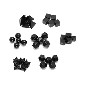 Ensemble de géométrie en pierre de haute qualité ensemble de géométrie en cristal d'obsidienne noire solide platonique ensemble de géométrie en cristal de pierre naturelle sacrée - Product Image 2