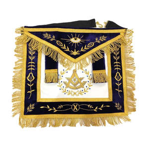 Past Master Blue Lodge Delantal Plata Bordado hecho a mano Masonic Regalia Past Master Delantal Master Precio de fábrica principal - Product Image 1