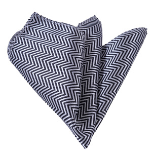 Pochette de costume en zigzag argenté et noir - Product Image 1