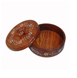 Cazuela de caja de madera Chapati más vendida, olla caliente de madera de acacia con tapa, calentador de alimentos a precio mayorista - Product Image 2