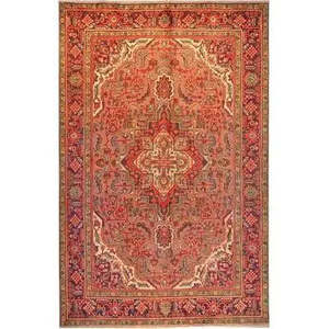 Tapis turc moderne en peluche fait main, motif médaillon de Tabriz, 12'4" x 9'6" pour salon - Product Image 6