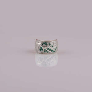 Anillo con Diseño de Árbol de Oro Macizo de 18kt, Regalo de Compromiso Unisex Hecho a Mano de Lujo con Diamante Cultivado en Laboratorio Certificado, Chapado en Oro Macizo - Product Image 1
