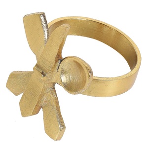 Unique Shaped Napkin Rings Set With Golden Color High Quality Metal Napkin Rings for Home <b>Table</b> Decor With the Sizes of 5x5x5cm - Product Image 4