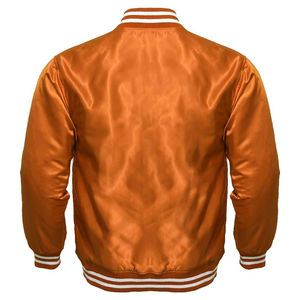 Chaquetas de satén más vendidas para adultos, precio al por mayor, ropa de calle informal, tela de lona con cuello levantado, teñido liso - Product Image 2