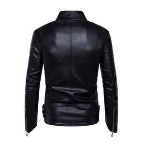 Chaqueta de cuero ligera con estilo hecha a medida para hombre, tela exterior de alta calidad con cuello levantado, ropa de invierno de calle alta a la moda fresca - Product Image 3