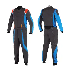 Tuta da corsa Go Kart sportiva ad alte prestazioni con elegante abbigliamento Karting nero Premium dei principali fornitori