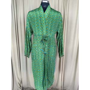 Silky Soft Men's Kimono <b>Robe</b> Long Sleeve Elegant Vintage Satin House <b>Beach</b> Wear Timeless Comfortable Lounge Sustainable Classic - Product Image 2