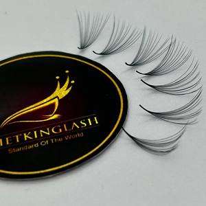 Fournisseur de premier plan Extensions de cils faites à la main Mega Volume Naturel Longueurs variées en éventail 10D-20D Cheveux synthétiques Boucles CC/DD/LD/M/L Noir Mat - Product Image 3