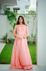 Elegante Vestido Maxi Anarkali Lehenga Choli de Chifón para Mujer, Estilo Étnico con Vuelo, para Fiestas Tradicionales Pakistaníes e Indias - Product Image 2