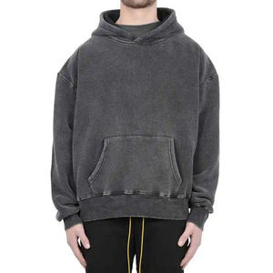 100% coton Streetwear unisexe poids lourd français Terry Baggy pull à capuche pour hommes - Product Image 3