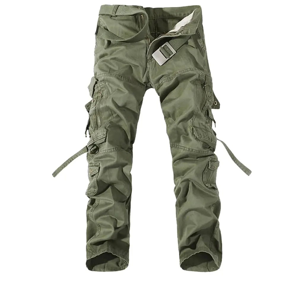 Men Cargo Pants army green big pockets decoration mens Casual trousers easy wash male autumn army pants