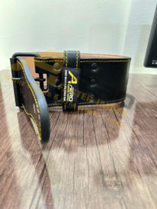 Men's Genuine Cowhide Leather Belt Custom Length 1 Prong 13mm <b>Thick</b> 4 Inches Wide with Nickel Steel Buckle Fitness Boxing Wear - Product Image 3