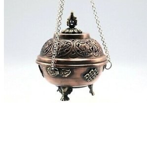 Quemador colgante de incienso de latón de alta calidad Nuevo diseño Quemador de incienso Bakhoor de color dorado de forma redonda a bajo precio. - Product Image 2