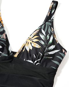 Nouveau Maillot de bain uni imprimé pour femmes Maillot de bain grande taille à manches courtes Maillots de bain et vêtements de plage - Product Image 6