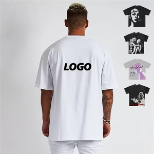 Camiseta de algodón con gráfico de logotipo personalizado, ropa de calle con estampado Vintage Premium, camiseta Unisex de gran tamaño Boxy Heavyweight para hombre - Product Image 1