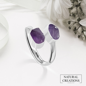 925 Sterling Silver Natural Shape Amethyst Men's Ring Bezel Setting Classic Style High Finish Engagement Party Anniversary Gift - Product Image 3