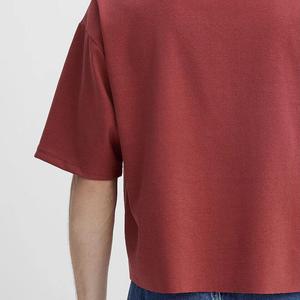 Cropped Boxy Fit Men's 100% Cotton Drop Shoulder Streetwear Luxury Quality Custom Logo Plain T-shirt Summer Trendy Tees - Product Image 6