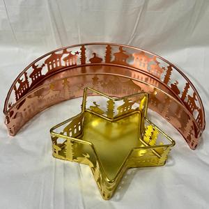 Laser Cutting Moon Star Metal Decorative <b>Trays</b> | Gold & Rose Gold Ramadan Eid Serving <b>Tray</b> Set | Modern Metal Home Decor Gift - Product Image 2