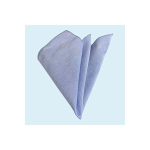 Pochette de costume bleu ciel 100 % coton, design uni, accessoire pour veste de costume - Product Image 1