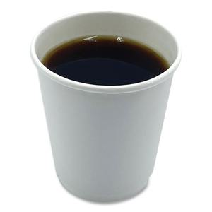 Boardwalk BWKDW8HCUP 8 Oz. Gobelets en papier kraft à double paroi blancs 500/carton - jetables pour café chaud - Product Image 5