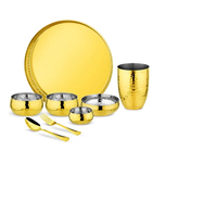 Ensemble Thali revêtu de PVD de haute qualité, style fantaisie, beau design, qualité inégalée avec une grande remise.