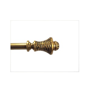 Brass Luxury Tomb Engraving Design Heavy Finials With <b>Curtain</b> Bracket Set & Pure Heavy Brass Rod for Window Decoration - Product Image 3