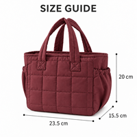 Sac fourre-tout personnalisé imprimé, sac à main matelassé doux avec poches latérales, réutilisable pour les courses quotidiennes et les voyages