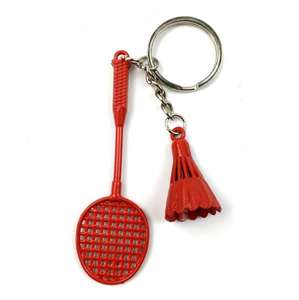 Creative colorful badminton racket Metal <b>personalized</b> <b>keychain</b> pendant small gift - Product Image 1