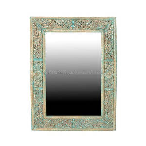 2025 Best Rectangle Design Modern Bathroom Vanity Glass Mirror Durable Clear Standard Trim Antique Art Solid Wood for Workshop - Product Image 1