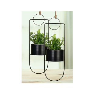 3 pots Pot de fleurs élégant en métal de qualité pour la décoration de jardin et d'hôtel Nouveau design Jardinière suspendue murale - Product Image 6