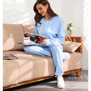 Conjunto Deportivo Unisex Casual de Invierno con Diseño Sólido, Pantalones y Sudadera de Forro Polar/Algodón Ecológico, con Logotipo Personalizado Diamante - Product Image 5