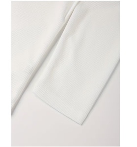Hauts de sport à manches longues pour hommes, col en V, blancs, respirants, pour l'entraînement et la musculation - Product Image 4