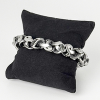 Bracelet pour homme en acier inoxydable, maillons cubains, robuste, noir oxydé, style rétro gothique punk, bijoux de motard, réglable pour homme