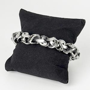 Herren Edelstahl Cuban Link Armband Robustes Schwarz Oxidiertes Retro Gothic Punk Biker Stil Schmuck Verstellbar für Männer - Product Image 5
