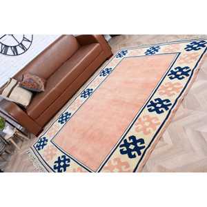 Alfombra Vintage, Alfombra Grande de 5.6x7.7 pies, Alfombra Turca de Lana con Camuflaje Azul - Product Image 4