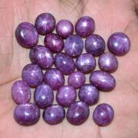 Rubis étoilé naturel Rubis indien Pierre précieuse ovale pour la fabrication de bijoux