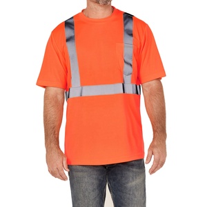 T-shirt de sécurité haute visibilité réfléchissant pour hommes, vêtements de travail de construction, respirant, séchage rapide, pour ouvriers du bâtiment et routiers, personnalisable - Product Image 2