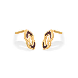 14k Gold Rhodium Plated Pearl Stud Earrings-Geometric <b>Hoop</b> & Huggie Style - Product Image 4