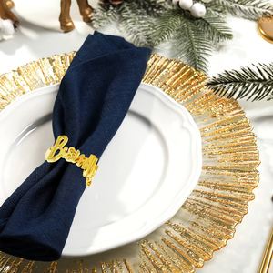 Anneaux de serviette en métal doré Starry Night pour des paysages de table sophistiqués - Product Image 1