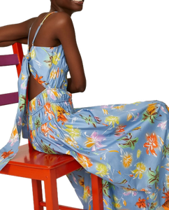 Meilleure qualité décontracté femmes sans manches bleu robe florale coupe ample pour l'automne et l'hiver tenues disponibles à la vente - Product Image 5