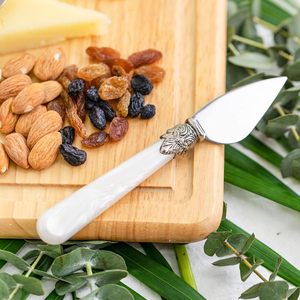 Wholesale Promotional Kitchen <b>Cheese</b> Knife <b>Set</b> <b>Cheese</b> Fruit Fork with Shovel Spoon and White handle - Product Image 5