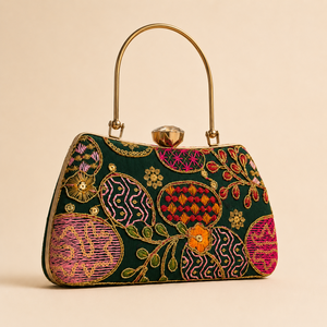 Bolso de Mano Tipo Clutch de Poliéster Bordado Vintage, Mini Bolso con Forro de Satén, Cierre Magnético, Estilo Bohemio de Lujo para Bodas y Fiestas - Product Image 3