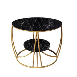 Votre espace de vie avec cette table basse ronde en bois et en métal qui allie le style industriel moderne au naturel chaleureux - Product Image 1