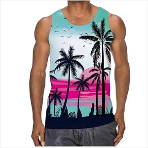 Camiseta sin mangas de gimnasio informal para hombre, de punto transpirable Camiseta deportiva, camiseta sin mangas de Anime/sublimación de poliéster/Spandex - Product Image 1